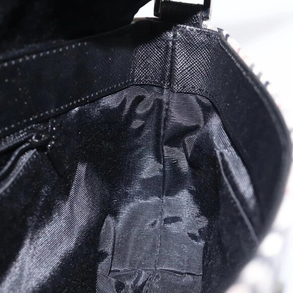 BURBERRY Nova Check Shoulder Bag Canvas Leather Beige Silver Auth 126873V - Picture 10 of 16